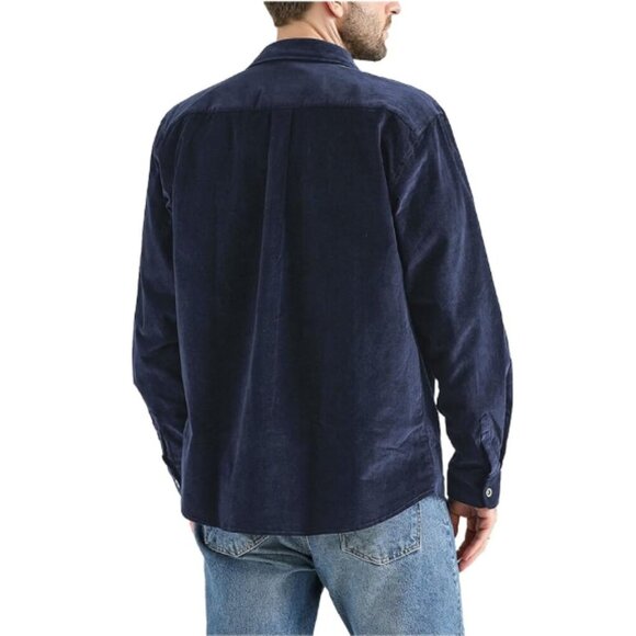 Mocotono Men's Cotton Stretch Corduroy Shirt Jacket Navy Blue XL - Picture 8 of 9